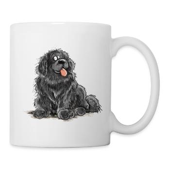 Neufundländer Hund Schwarz Newfie Hunderasse - Tasse - Weiß - Rechts