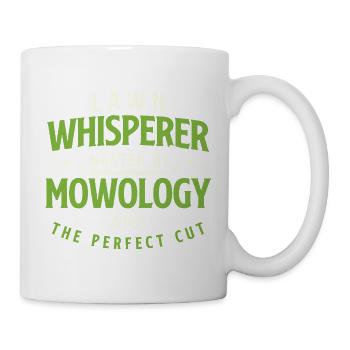 Rasenflüsterer, Meister der Rasenkunde – Rasenpflege - Tasse - Weiß - Rechts
