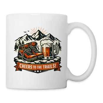 Prost auf die Trails – Bergwandern & Bier - Tasse - Weiß - Rechts