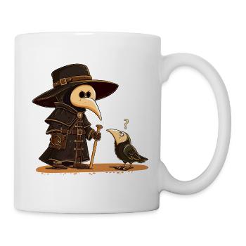 Pestdoktor Rabe Krähe Mittelalter LARP Fantasy - Tasse - Weiß - Rechts
