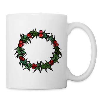 Design des Stechpalmenkranzkreises - Tasse - Weiß - Rechts
