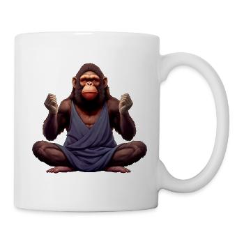 Affen Yoga / Yogi Affe - Tasse - Weiß - Rechts