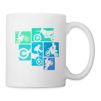 Dirt Bike Motocross Enduro Motorrad Kinder - Tasse - Weiß - Rechts