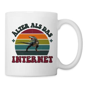 Älter als das Internet - Dino Sunset - Tasse - Weiß - Rechts