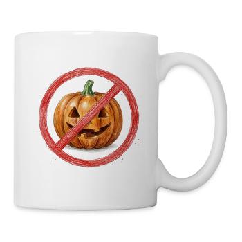 Kein Kürbis Halloween Schild - Tasse - Weiß - Rechts