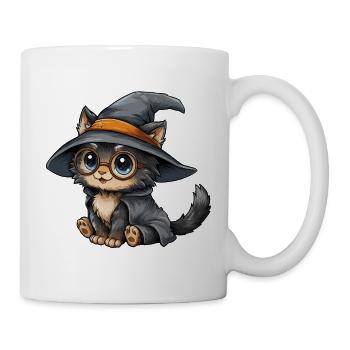 Katzenzauberer mit Brille - Tasse - Weiß - Rechts