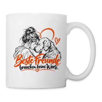 Beste Freunde Hund und Mensch Herz - Tasse - Weiß - Rechts