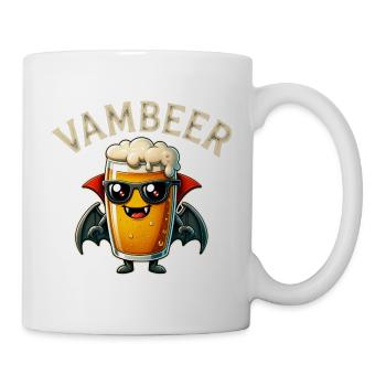 Vambier Lustiger Bier Vampir Retro Comic Halloween - Tasse - Weiß - Rechts