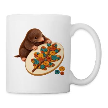 Maulwurf legt ein Knopfmosaik - Tasse - Weiß - Rechts