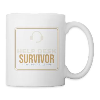 Help Desk Survivor – IT-Support Shirt - Tasse - Weiß - Rechts