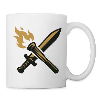 Schwert Fackel Gilden Wappen - Tasse - Weiß - Rechts