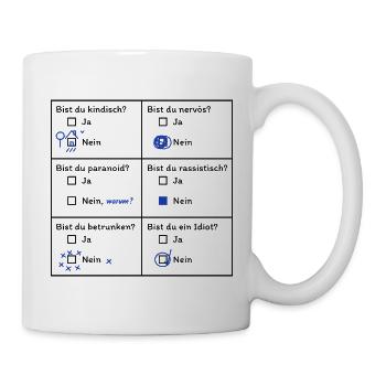 Psychotest Fragebogen Ja Nein - Tasse - Weiß - Rechts
