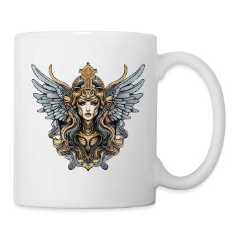 Walküre Kriegerin mit Flügelhelm - Tasse - Weiß - Rechts