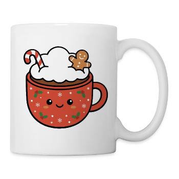 Süßer Kawaii heißer Kakao-Weihnachts-Lebkuchen - Tasse - Weiß - Rechts