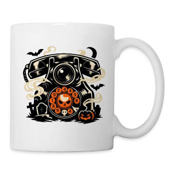 Spuktelefon Halloween Motiv - Tasse - Weiß - Rechts