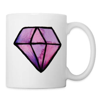 Pink-Lila-Kristall-Edelstein - Tasse - Weiß - Rechts