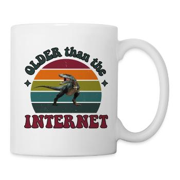 Older than the Internet - Dino Sunset - Tasse - Weiß - Rechts