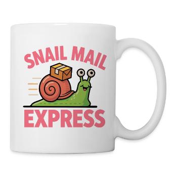 Schneckenpost – Snail Mail Express - Tasse - Weiß - Rechts