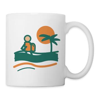 Backpacker am Palmenstrand - Tasse - Weiß - Rechts