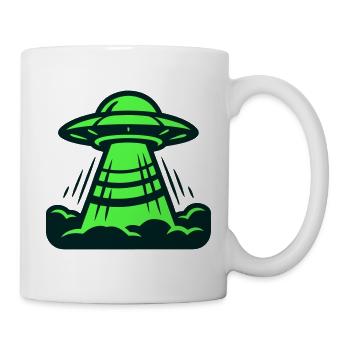 Ufo Start Landung Grafik - Tasse - Weiß - Rechts