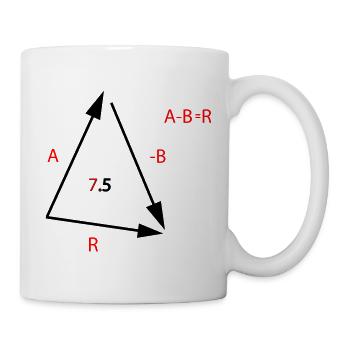 Algebraische Gleichung Typo Rot - Tasse - Weiß - Rechts