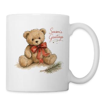 Aquarell Weihnachtsteddybär - Tasse - Weiß - Rechts