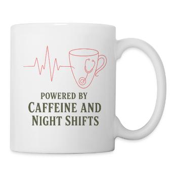 Kaffeeherz Stethoskop Motiv - Tasse - Weiß - Rechts