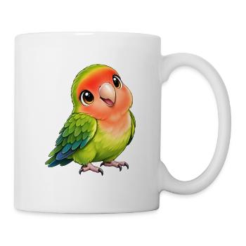 Süßer Zwergpapagei im Kawaii Style – Niedlicher Vo - Tasse - Weiß - Rechts