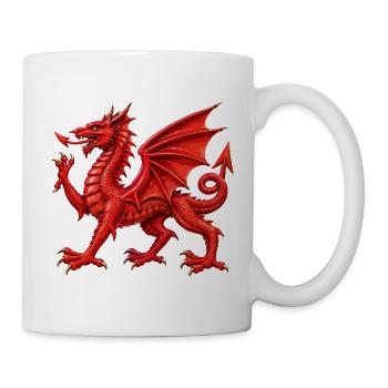 Walisischer Roter Drache - Tasse - Weiß - Rechts