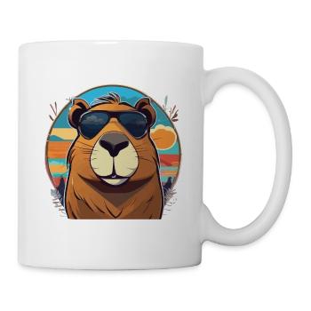 Kapybara mit Brille - Tasse - Weiß - Rechts