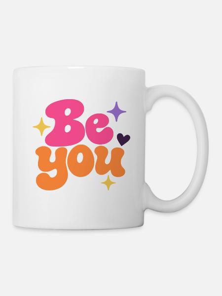 Be You Retro Lettering - Tasse - Weiß