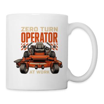 Rasenmäher Fahrer Bei Der Arbeit Aufsitzmäher - Tasse - Weiß - Rechts