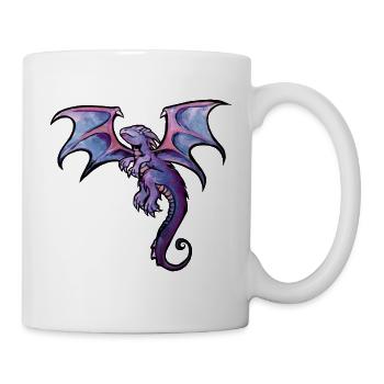 Violetter Monddrache Aquarell - Tasse - Weiß - Rechts