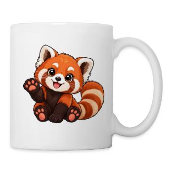 Roter Panda im Kawaii Style - Tasse - Weiß - Rechts
