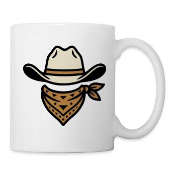Cowboyhut Halstuch Logo - Tasse - Weiß - Rechts