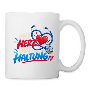 Mit Herz Mit Haltung - Tasse - Weiß - Rechts