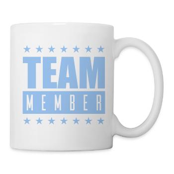 Team Member Abzeichen in Hellblau - Tasse - Weiß - Rechts