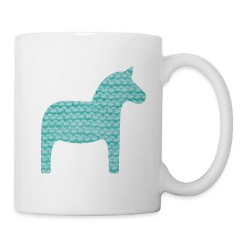 Dalapferd scandi Strickmuster Winter Schweden Xmas - Tasse - Weiß - Rechts