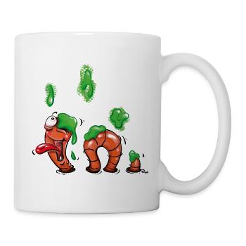 Wurm im Glück - Tasse - Weiß - Rechts