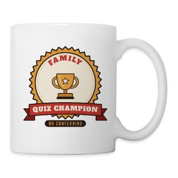 Familien-Weihnachtsquiz-Champion - Tasse - Weiß - Rechts