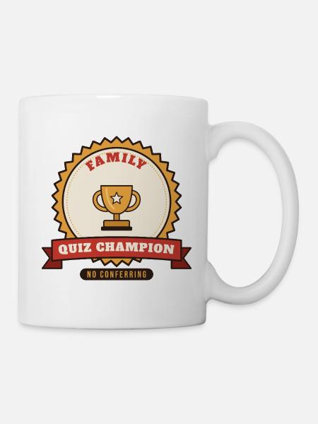 Familien-Weihnachtsquiz-Champion - Tasse - Weiß