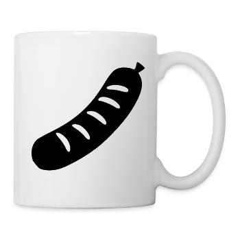 Wurst Grillwurst Würstchen grillen Geschenk - Tasse - Weiß - Rechts