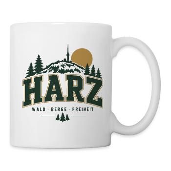 Harz Brocken Wandern Urlaub Geschenk Harzer Retro - Tasse - Weiß - Rechts