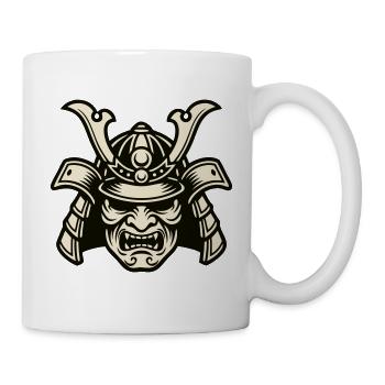 Samurai Helm Krieger Wappen - Tasse - Weiß - Rechts