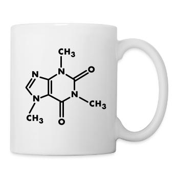 Coffein Molekül - Tasse - Weiß - Rechts