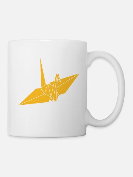 origami - Kranich - Tasse - Weiß