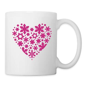 flocons de neige étoiles coeur - Mug blanc - blanc - Droite