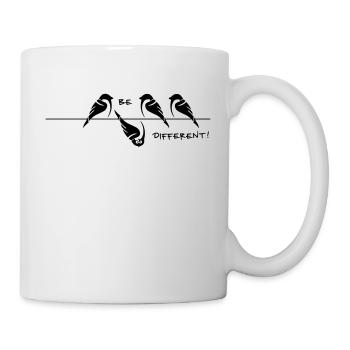 Spatz 'be different' - Tasse - Weiß - Rechts