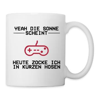 Yeah die Sonne scheint Tassen & Zubehör - Tasse - Weiß - Rechts