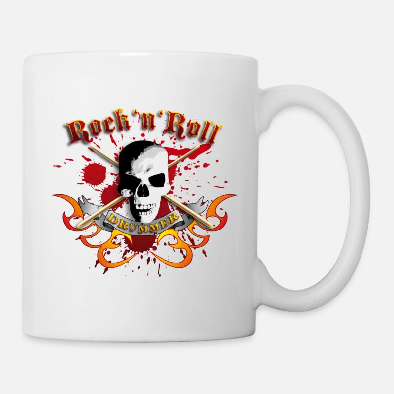 drummer_skull_a - Mug - white
